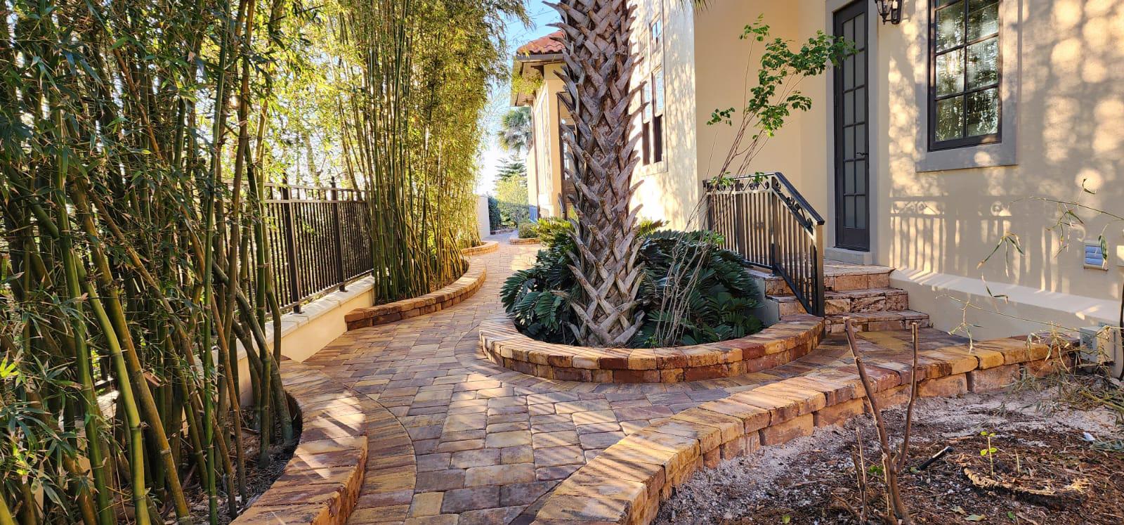 Walkway paver installation